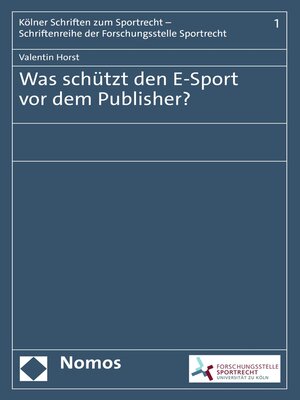 cover image of Was schützt den E-Sport vor dem Publisher?